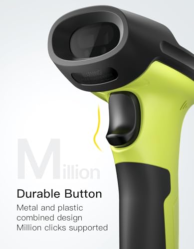 Inateck 2D Barcode Scanner, Wireless Bluetooth QR Reader, 2600mAh Battery, AI APP & SDK - color: Green