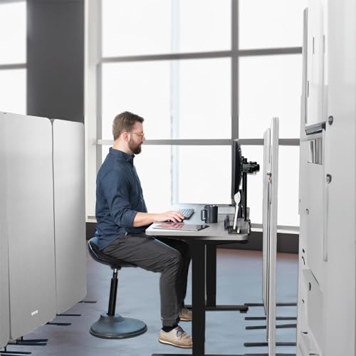 VIVO Gray Freestanding 72 x 56 in Privacy Panel, PP-3-S072G - color: Gray, size: 72" wide, 56" Tall