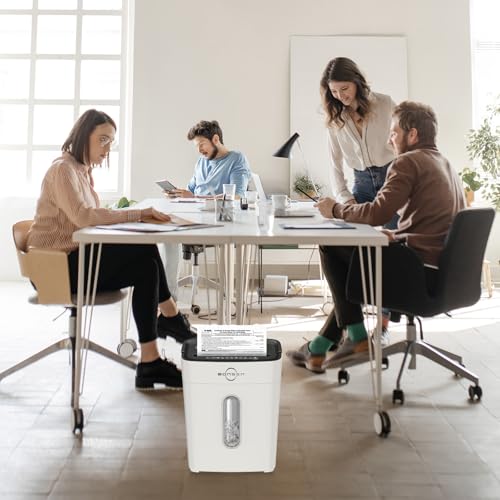 BONSEN 8-Sheet Cross Cut Paper Shredder for Home, P-4 Security Level, White - color: White, size: 8-Sheet Cross Cut