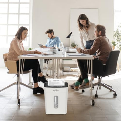 BONSEN 8-Sheet Cross Cut Paper Shredder for Home, P-4 Security Level, White - color: White, size: 8-Sheet Cross Cut