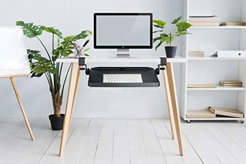Mobotron Clamping Under-Desk Keyboard Tray with Ergonomic 3-Angle Adjustment