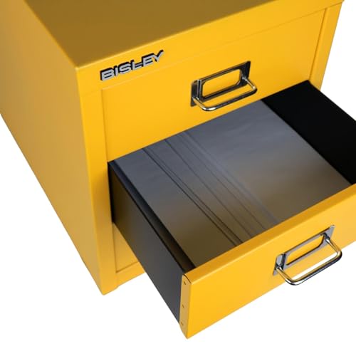 Bisley 3-Drawer Steel MultiDrawer Cabinet - Golden Sunflower Yellow - color: Golden Sunflower Yellow, size: 3 Drawer