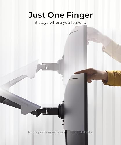 Modernsolid Heavy Duty Monitor Arm for 34-49 Inch Ultrawide Curved Screens | 14-38 lb Support,Gas Spring Full Motion,Cable Management,VESA 75x75/100x100,Red Dot Award-Winning Design,White - color: White