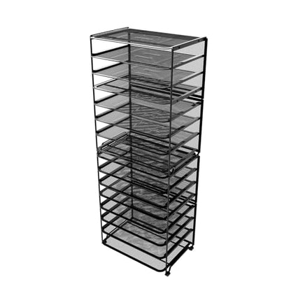 Simple Trending 2 Pack 8 Tier Letter Tray Paper - Mesh Desk File Organizer for Office School Desktop, Black