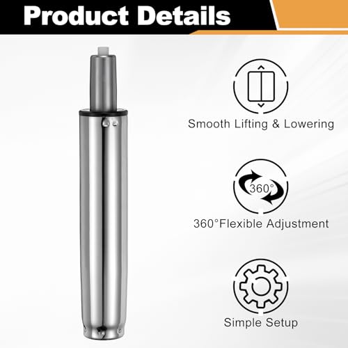 uxcell Office Chair Gas Cylinder, 20.1 Inch Class 3 Gas Cylinder Replacement Universal Hydraulic Pneumatic Lift Piston for Office Gaming Chair Desk Stools, Silver Tone - color: Silver Tone, size: 20.1 Inch