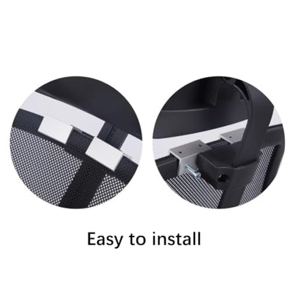 Premium Office Chair Headrest Attachment,Home Ergonomic Elastic Sponge Desk Chair Head Pillow Adjustable Height Angle,Universal (Black PU Leather-Black) - color: Black Pu Leather-black