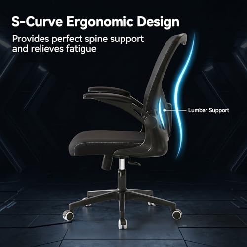 Ergonomic Office Desk Chair, 90°-125° Tilt Back Home Desk Chair with 360° Swivel & Mute Wheels, High Back Mesh Computer Chair for Adults with Lumbar Support, 330 LBS Capacity (01Black) - color: 01black