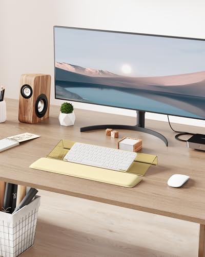 Laborio Computer Keyboard Wrist Rest, Keyboard Riser Stand for Desk(Beige) - color: Beige