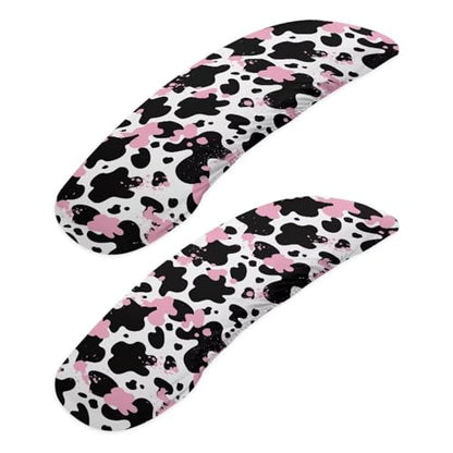 Cow Print Gaming Chair Arm Rest Slipcovers, 2 Pieces Removable Office Chair Arm Covers, Stretchable Comfort Office Chair Armrest Covers with Elastic Band - color: Cow-black and Pink