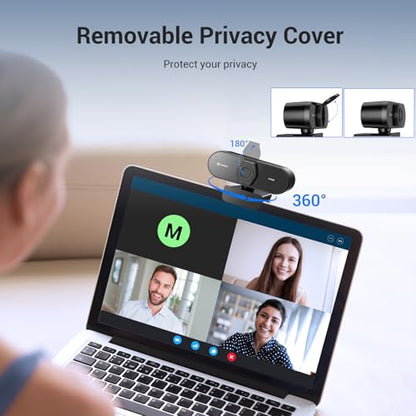 N newline 4K Webcam for PC with Tripod, PDAF Autofocus, 1080P@60FPS, 79° FOV, Low Distortion, 2 Noise Reduction Mics, Privacy Cover, Plug&Play, PC Camera for Skype, Teams, Zoom, NewEye 62 Kit - style: 4K Webcam w/Tripod