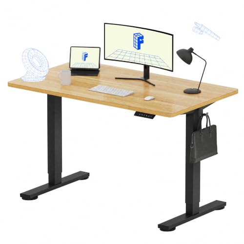 FLEXISPOT EN1 48"x24" One-Piece Standing Desk, Maple (Black Frame) | 176 LBS Capacity, Seamless Desktop, Home Office, 4 Memory Presets, Dual Monitor Setup, Anti-Collision - color: Maple (Black Frame), size: 47.2 x 23.6 in