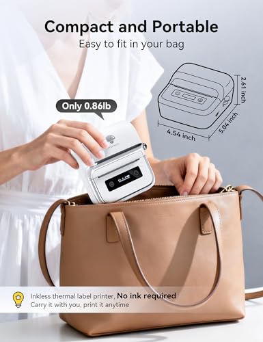 Phomemo M250 3 Inch Label Maker Machine with 3 Roll Labels | Bluetooth Thermal Label Printer, Upgrade Portable Barcode & Address Label Maker for Business, Home, School, Logo Label - color: White