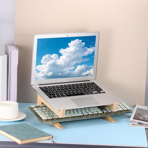 PATIKIL Wooden Laptop Stand 1Pack Dual-Use Laptop Stand Vertical for 13-18 - size: 13-18 Inch