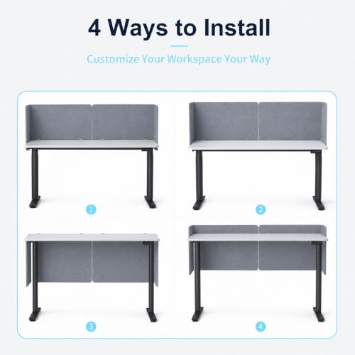 Desk Privacy Panel, 48" × 19" L-Shaped Cubicle Desk Divider, Gray - color: Grey, size: 47.2" × 18.7"