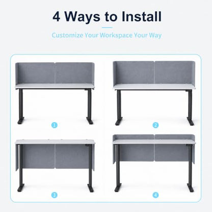 Desk Privacy Panel, 48" × 19" L-Shaped Cubicle Desk Divider, Gray - color: Grey, size: 47.2" × 18.7"