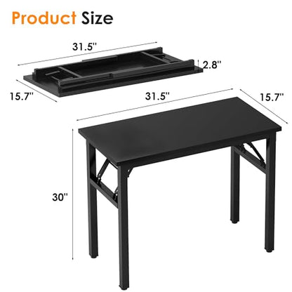 Need Small Folding Computer Desk, 31.5 Inch Writing Table, Black - color: Black, size: 31.5 inches