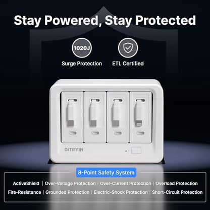 Gitryin 12-in-1 Desktop Charging Station, 160W USB Retractable GaN Charger - size: With 3 Type-C Chargers and 1 Lightning Charger