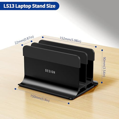 BESIGN LS13 Vertical Laptop Stand Holder for Desk, 4 in 1 Desktop Stand Holder for Laptops, Tablets, Smart Phones