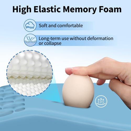 YIWEI Ergonomic Mouse Pad with Wrist Rest for Carpal Tunnel Pain Relief - color: Blue