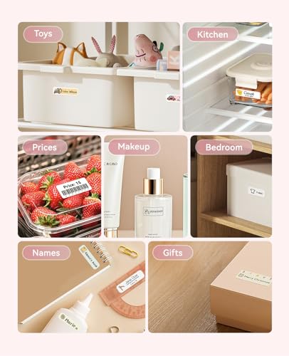 NIIMBOT D110 Upgrade Mini Label Maker, Bluetooth Thermal Printer for Daily - color: Pink, style: Label Machine with 1 Label Tape