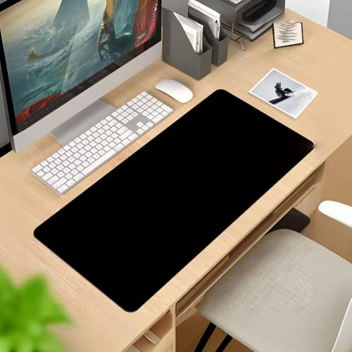 Large Desk Pad Waterproof Protector with Stitched Edges - 70x30cm (27.6x11.8in) - Large Mouse Pad, Office Desk Mat, Non-Slip Desk Blotter Laptop Desk Pad for Home and Office- Pure Color Rubber