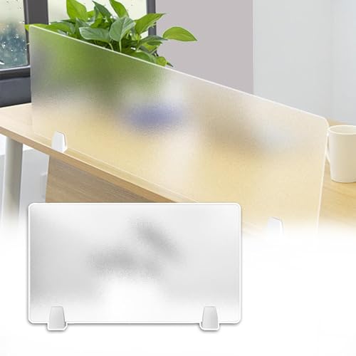 Desk Privacy Divider, Acrylic Acoustic Desktop Partition, Free Standing Frosted Screen with Clamps for Reducing Noise, Visual Distractions(50X40CM/19.7X15.7IN) - size: 50X40CM/19.7X15.7IN