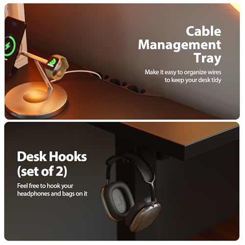 Agilestic L Shaped Electric Standing Desk Adjustable Height, 59Inch, Black - color: Black, size: 59 x 48 Inch