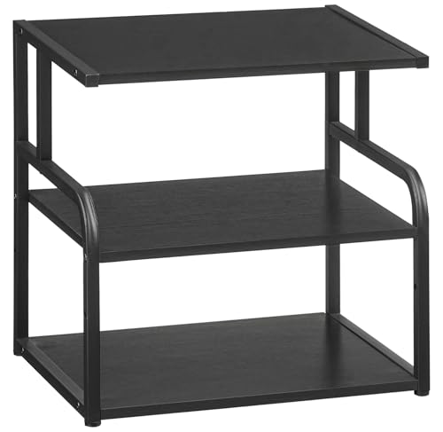 HOOBRO Printer Stand, 3-Tier Desktop Printer Table, Under Desk Printer Storage Office Organizer, Storage Rack with Adjustable Shelf, for Home Office, Kitchen, Living Room, Black BB06PS01 - color: Black