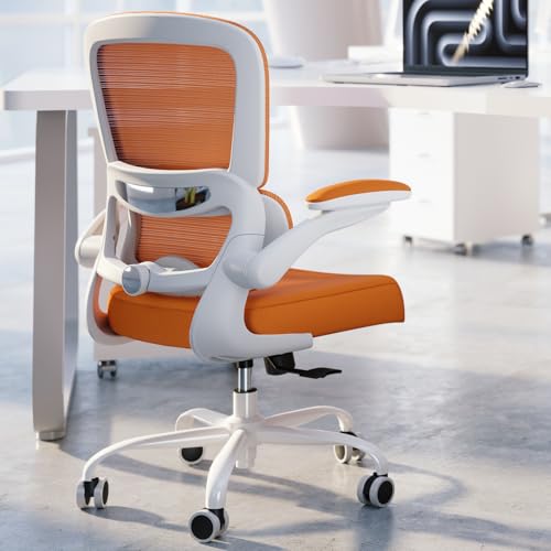 TRALT Office Chair - Ergonomic Desk Chair with Adjustable Lumbar Support, Mesh Computer Chair, Executive Chair for Home Office Comfortable Lumbar Support (1, Orange) - color: Orange