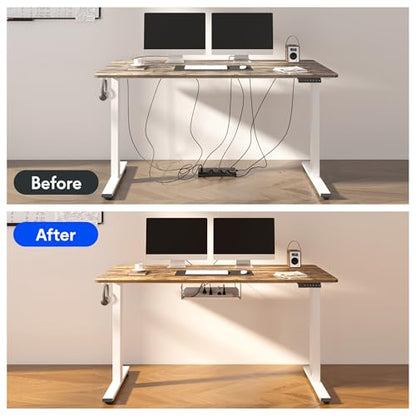 FLEXISPOT EN2 48"x24" Standing Desk with Power Strip Bundle - color: Black Frame + Rustic Brown, size: 48x24
