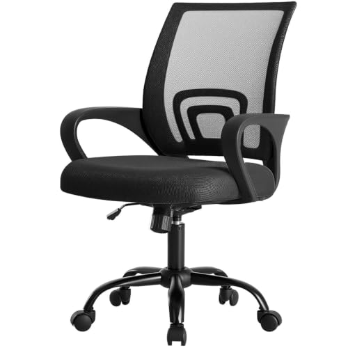 OLIXIS Home Office Chair, Mesh Desk Chair, Ergonomic Lumbar Support - color: Black Mesh, size: 1