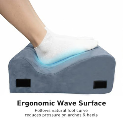 Foot Rest for Under Desk, Ergonomic 3-in-1 Height Adjustable, Non-Slip Base & Washable Cover for Office/Gaming, Blue - color: Blue