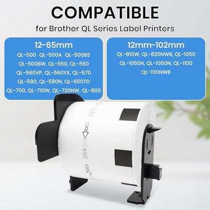 12 Pack Compatible with Brother DK-1209 White Address Labels, 1.1x2.4 - size: 2.4" X 1.1”