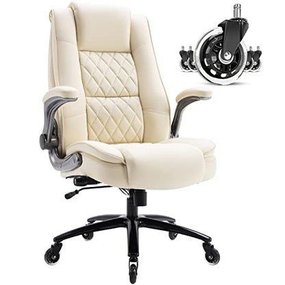 High Back Office Chair, Ergonomic Executive Computer Desk Chair - color: Beige