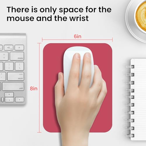 Small Mouse Pad 6 x 8 Inch, Horizontal and Vertical Flexible use. Great for Traveling, Wireless laptops, Keyboard Trays, Offices, etc. (red) - color: red
