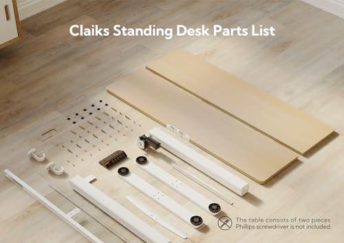 Claiks Electric Height Adjustable Standing Desk, 55x24 Inch, Nature | Smooth Height Adjustment, 3 Memory Presets, Cable Management Hub&Hook, Stable Steel Frame, 176lbs Capacity, Easy Assembly - color: Nature, size: 55