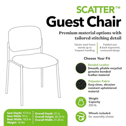 HON Scatter Guest Chair, Armless Office Chairs, Fabric, Black | Stackable desk chair no wheels for waiting rooms chairs, conference room chair, banquette seating, and office furniture - color: Black - Fabric Back - Armless