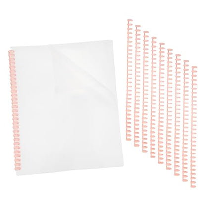 PATIKIL 20Pcs Presentation Binding Covers, Pre-Punched A4 12 x 9" Cover and 10Pcs 8.5mm (1/3") Plastic 30 Ring Binding Spines Combs Kit for Book Office Supplies, Dark Pink - color: Dark Pink