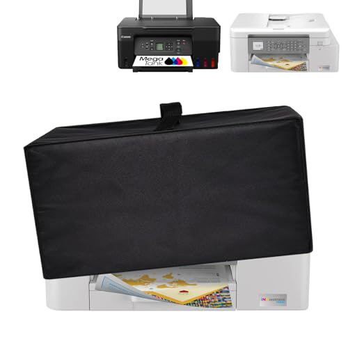 Printer Dust Cover Anti-Static Heavy Duty Nylon Fabric with Handle Foldable - color: Black