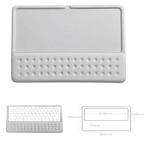 2 in 1 Keyboard Wrist Rest Pad Wrist Support Keyboard Mat Wrist Rest Mouse Pad for Apple Magic Keyboard 2 (Gray)