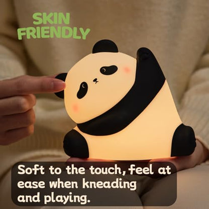 Cute Panda Silicone Night Light, 3-Level Dimmable Soft Light, Timed, Rechargeable, Bedside Touch Lamp, Creates a Cozy Ambiance, Ideal Decoration and Gift for Kids, Boy, Girl, and Friend - style: Panda Shape