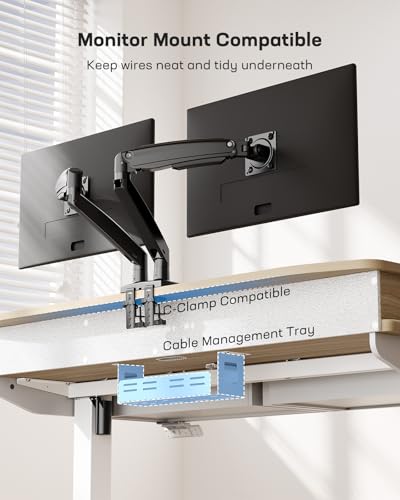 HUANUO 48 x 30 inch Electric Standing Desk with 4 Drawers, Natural - color: Natural, size: 48 x 30 inch