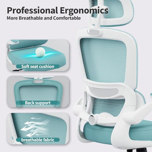 TRALT Office Chair Ergonomic Desk Chair - Gaming Chair with Lumbar Support - color: Blue