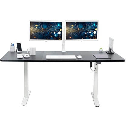 VIVO Black 71 x 30 in Standing Desk, DESK-KIT-0W7B - color: Black Top / White Frame, size: 71 x 30 inch