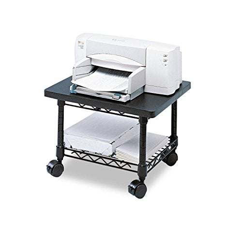 Safco Onyx Rolling Cart Printer Stand, Under-Desk Mobile Utility Table for Home Office with Steel Shelf, Gray - color: Grey Powder Coat