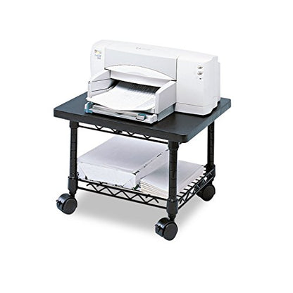 Safco Onyx Rolling Cart Printer Stand, Under-Desk Mobile Utility Table for Home Office with Steel Shelf, Gray - color: Grey Powder Coat