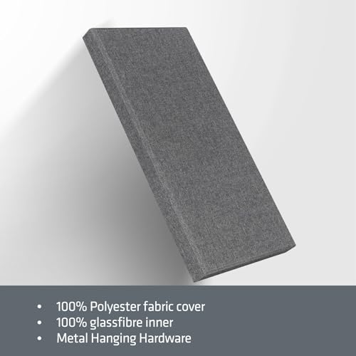 2 Pack Acoustic Panel 47.2"x23.6" Soundproof Fiberglass Panel,Charcoal Grey - color: Charcoal Grey, size: 47.2" x 23.6"-2pcs