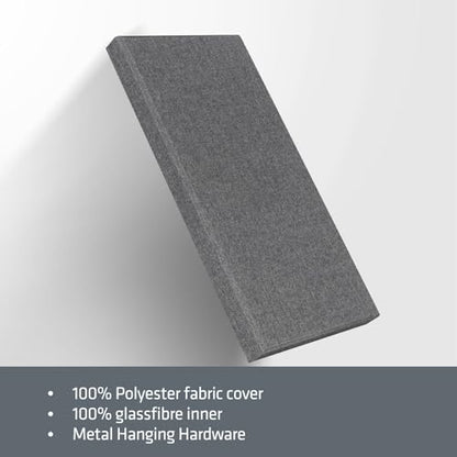 2 Pack Acoustic Panel 47.2"x23.6" Soundproof Fiberglass Panel,Charcoal Grey - color: Charcoal Grey, size: 47.2" x 23.6"-2pcs
