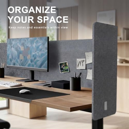 Desk Privacy Panel,2PCS L-Shaped Clamp-On Office Desk Divider,47.2" x 15.7" - color: Grey, size: 47.2" x 15.7"