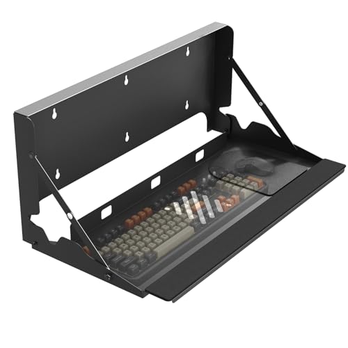 24 Inch Flip Down Keyboard Tray Wall Mount, Fold Down Typing Platform